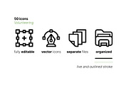 50 Volunteering Icons, an Outline Icon by Side Project (Thumbnail 4 of 8)