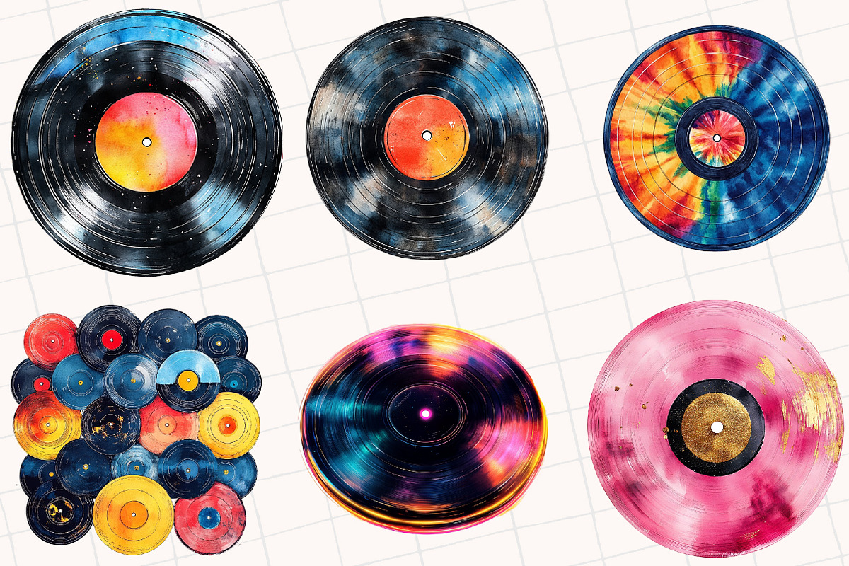Vintage Vinyl Record Clipart, an Illustration by OK Design (Photo 2 of 5)