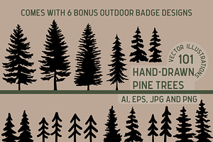 Pine Trees 102 illustrations