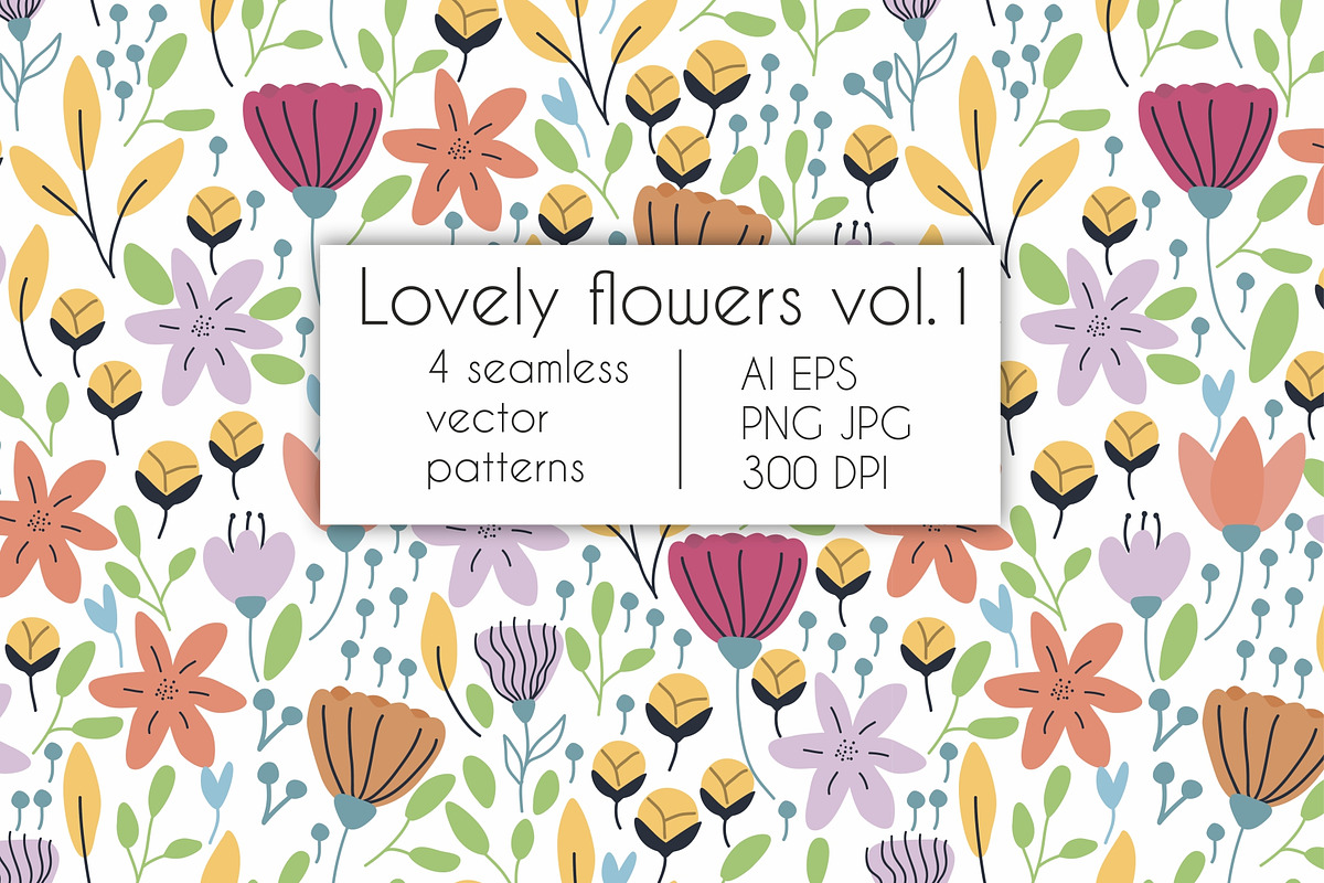 Lovely Flowers Seamless patterns, a Pattern Graphic by Anel_S (Photo 1 of 6)
