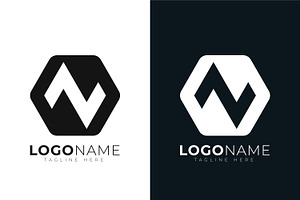 Letter n logo design template