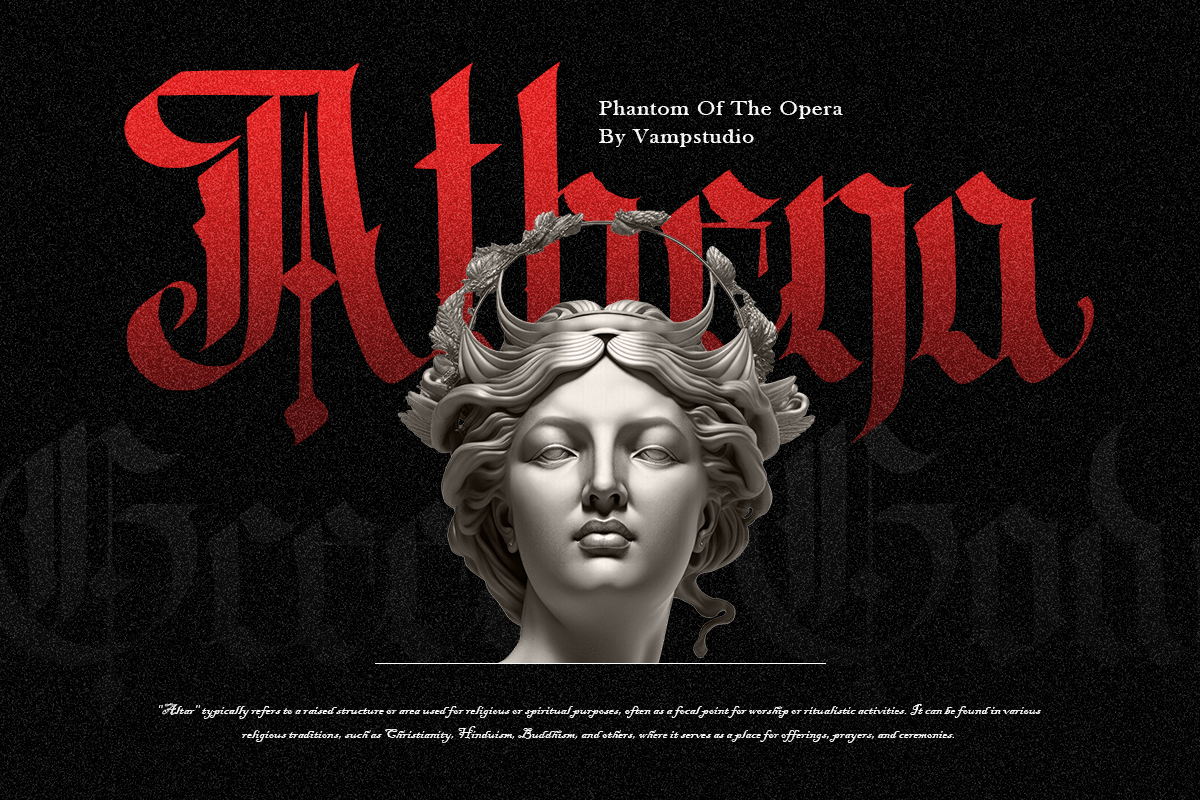 Phantom Of Opera - Blackletter, a Blackletter Font by Vampstudio (Photo 2 of 10)