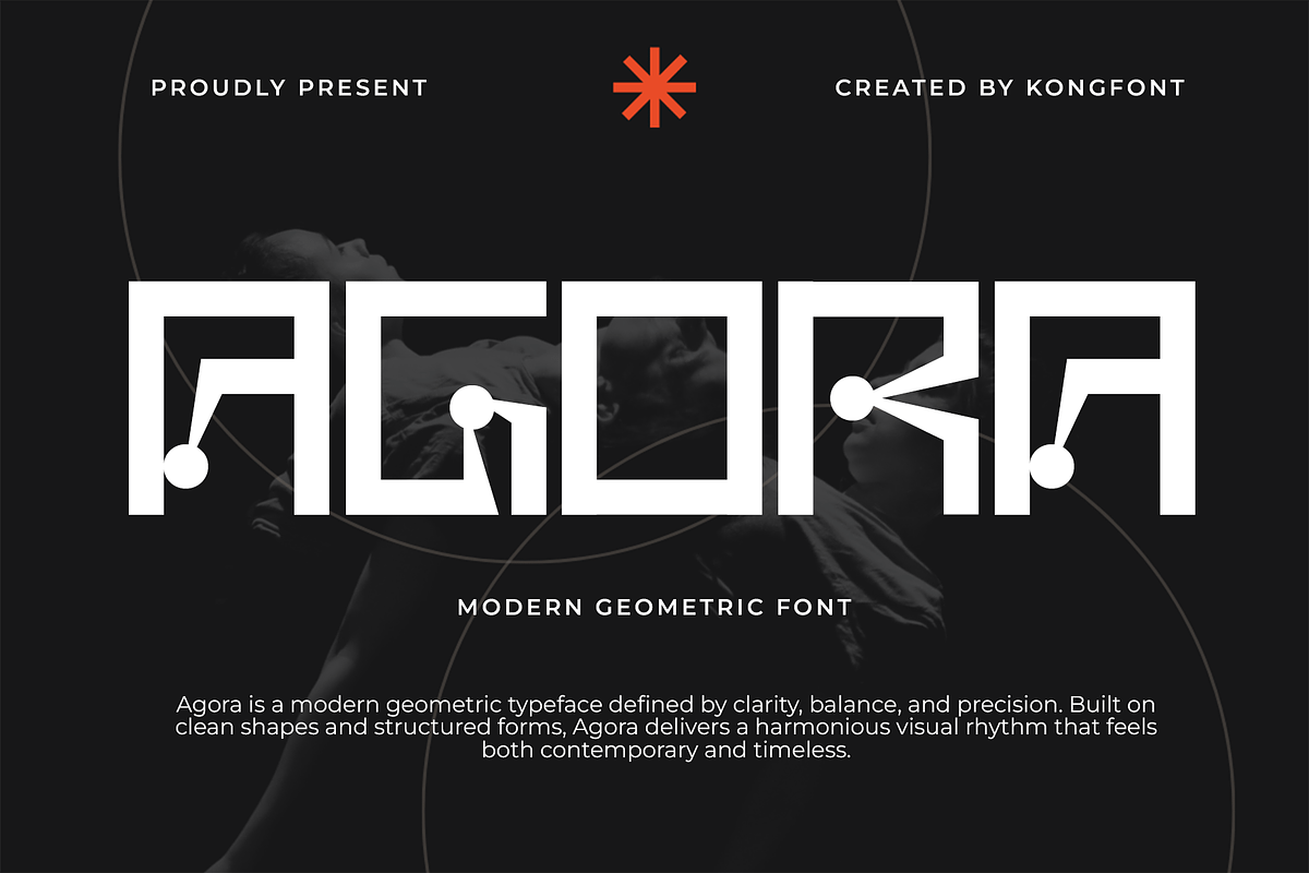 Agora – Modern Geometric Font, a Sans Serif Font by overlaytemplates (Photo 1 of 5)