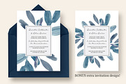 Blue Watercolor Leaves Wedding Suite, an Invitation Template by Knotted Design (Thumbnail 2 of 4)