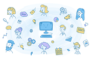 Doodle design style set, an Object Graphic by Margarita I (Thumbnail 1 of 6)