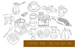 Coffee Accessories Vector Clipart