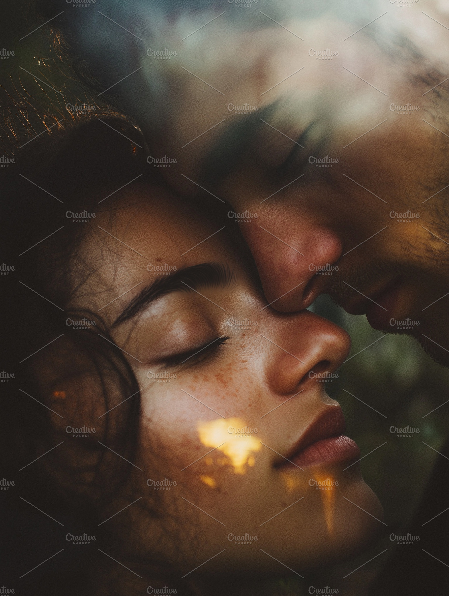 Vibrant intimate couple love scene, a Person Photo by Atmos Studio