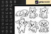 140 Procreate Dog Doodle Stamps, a Brush Add-On by DrawingStoryShop (Thumbnail 3 of 6)