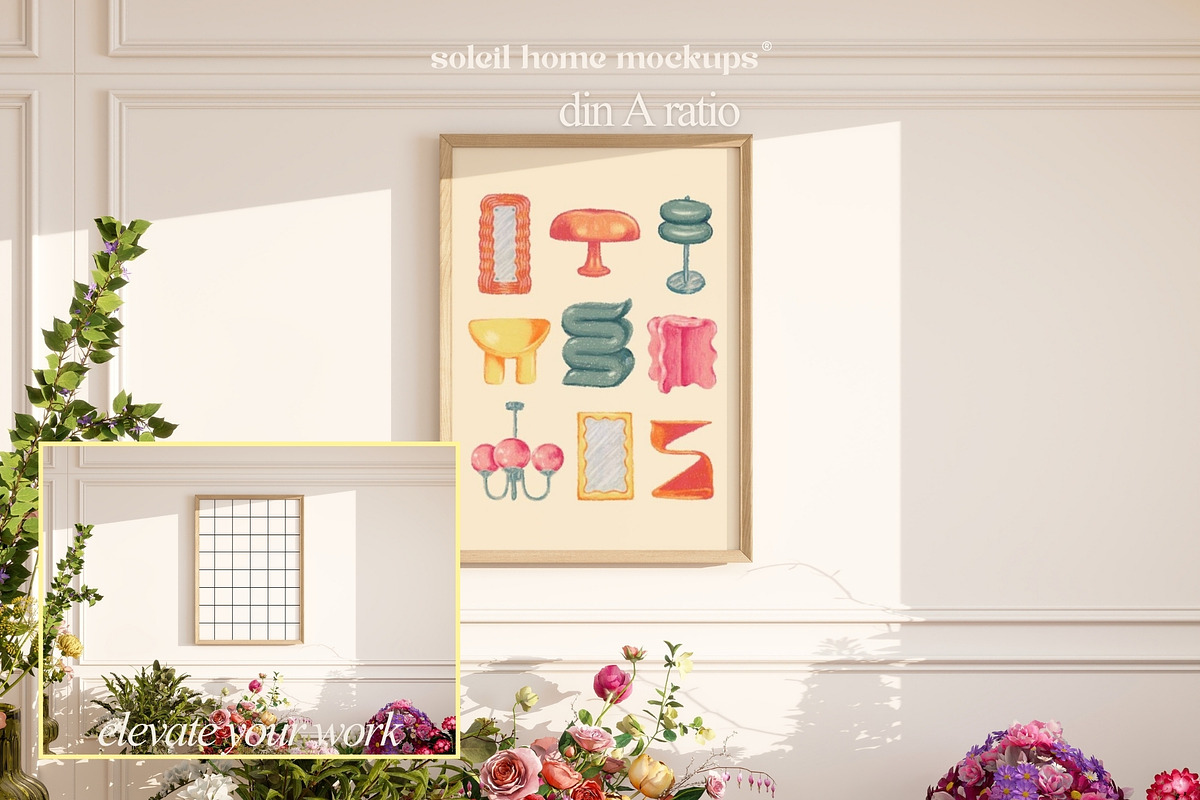 BRIDGET | Floral Frame Mockups SET, a Household Mockup by SoleilHomeMockups (Photo 4 of 12)
