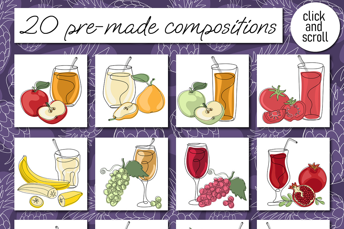 Juice & fruits collections, a Decorative Illustration by LogvinArt (Photo 5 of 10)