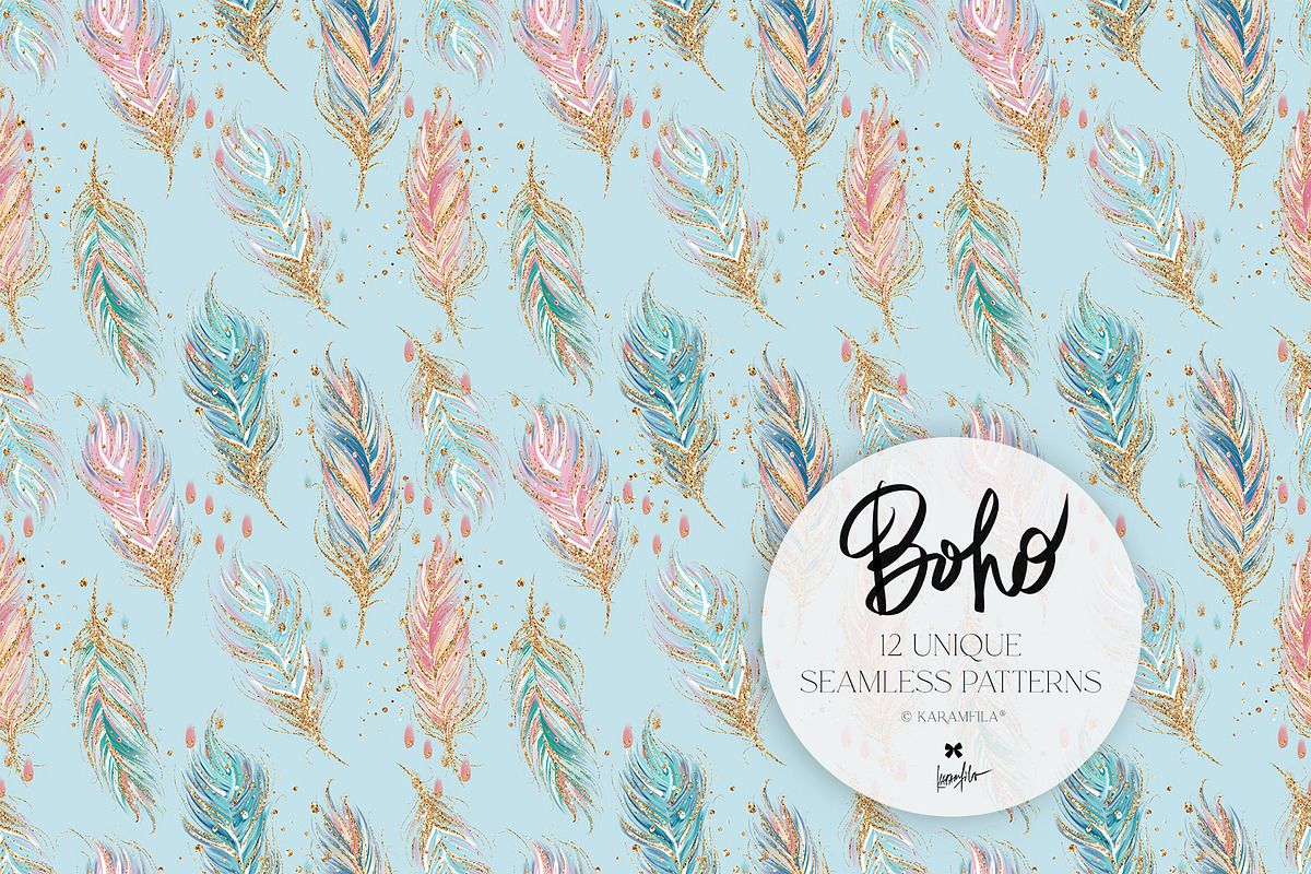 Boho Tribal Animal Seamless Patterns, a Pattern Graphic by KaramfilaS (Photo 12 of 19)