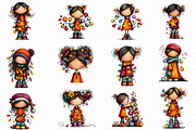 Whimsical Girl Art Cute Christmas Li, an Illustration by cherrydesign (Thumbnail 2 of 3)