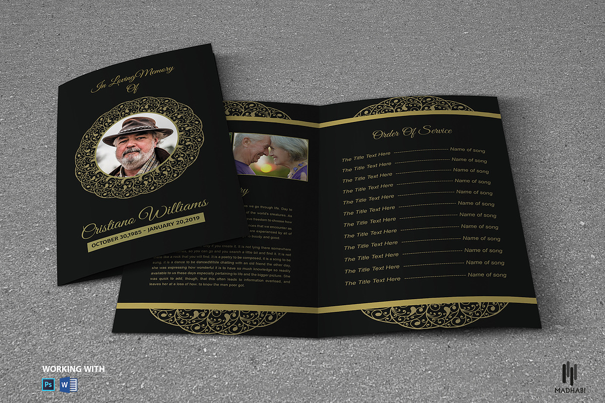 Funeral Program Template, a Brochure Template by Madhabi Studio (Photo 1 of 5)