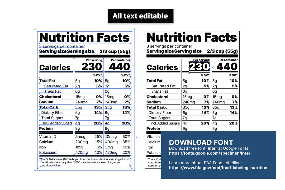 Nutritional Facts Templates, a Templates & Theme by MarkieAnn Creative (Photo 3 of 4)