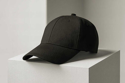 Premium Black Baseball Cap Mockup