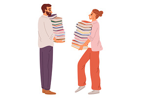 Self education. Man and woman, an Education Illustration by Vectorbuum