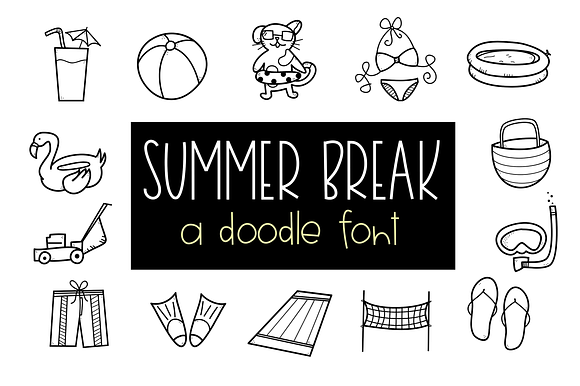 Summer Break - A Doodles Font preview 8