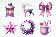 Purple and Pink Christmas Clipart, an Illustration by Creative Art (Thumbnail 5 of 6)