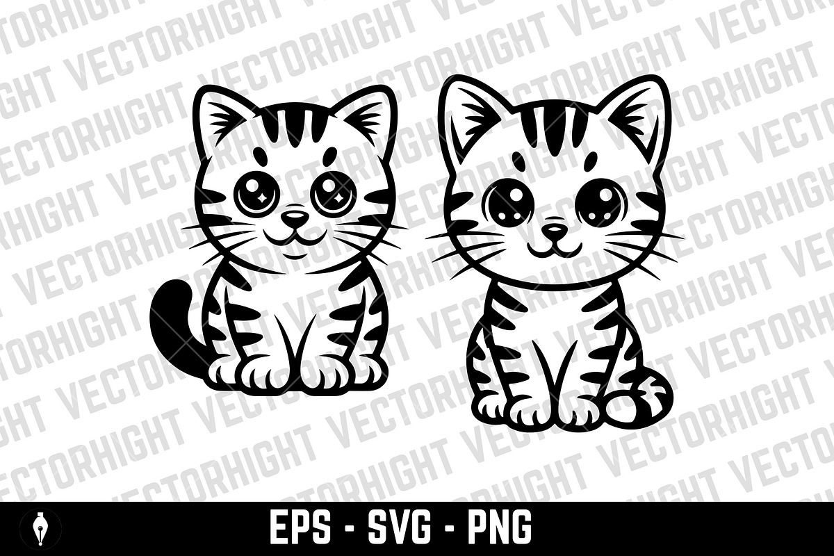 cute, friendly tabby cat, an Animal Illustration by Vectorhight (Photo 5 of 5)