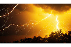 lightning yellow electricity ai, a Technology Photo by pikepicture