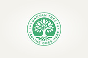 oak banyan tree badge label logo, a Branding & Logo Template by Blazybone (Thumbnail 1 of 2)