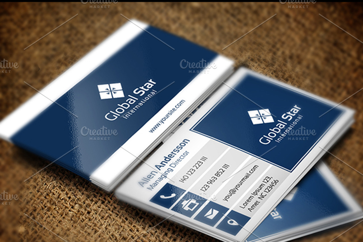 Global Star Vol-03 Business Card, a Business Card Template by Zia Grfx (Photo 1 of 2)