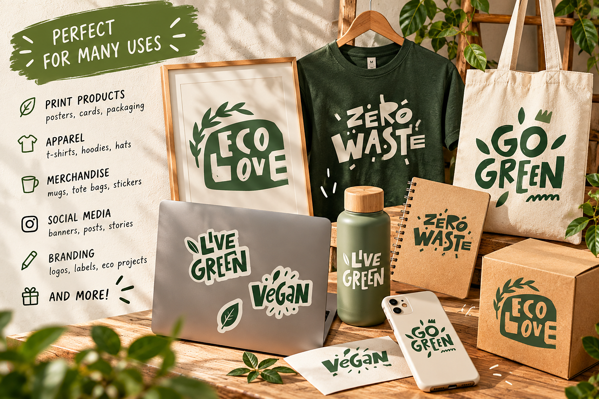 Eco Lettering Bundle, a Decorative Illustration by Oktyabr (Photo 4 of 4)