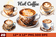 Hot Coffee Watercolor, an Illustration by Gemstone (Thumbnail 1 of 12)