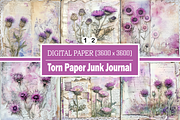 Vintage Torn Paper Junk Journal, a Background Graphic by Printable Treasure (Thumbnail 1 of 6)