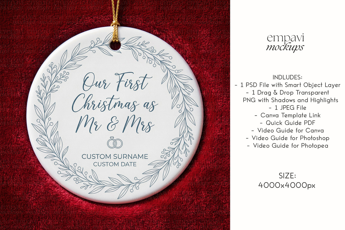Xmas Ornament Mockup, a Household Mockup by EmpaviMockups (Photo 4 of 6)