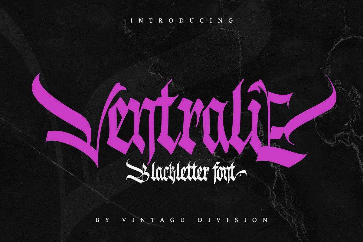 Ventralie, a Blackletter Font by Vintage Division (Photo 1 of 10)