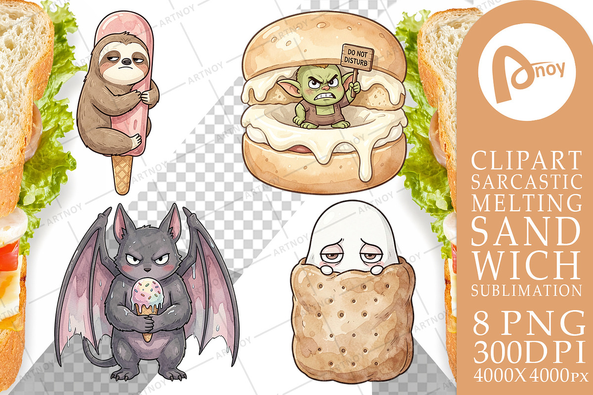 Sarcastic Ice Cream Sandwich, a Decorative Illustration by Artnoy (Photo 14 of 18)