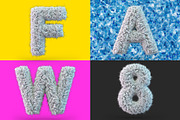 Uppercase furry white font, a Background Graphic by 3D Graphics Shop (Thumbnail 3 of 3)