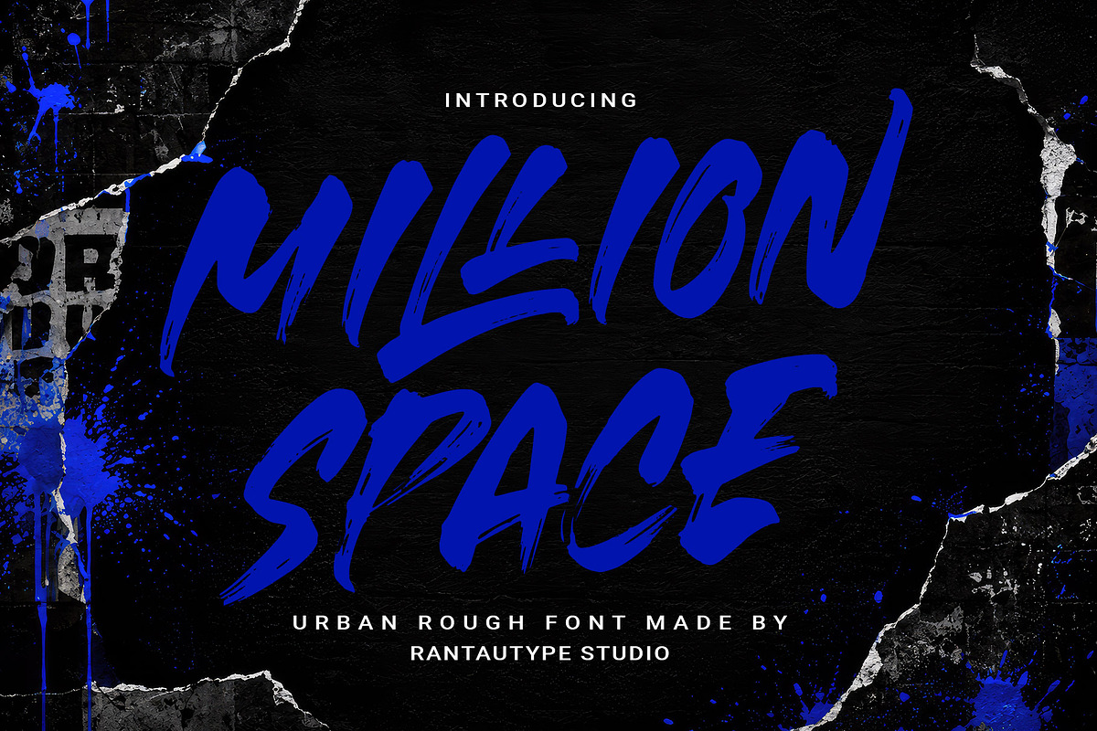 Million Space Urban Rough Font, a Handwritten Font by RantautypeStudio (Photo 1 of 17)
