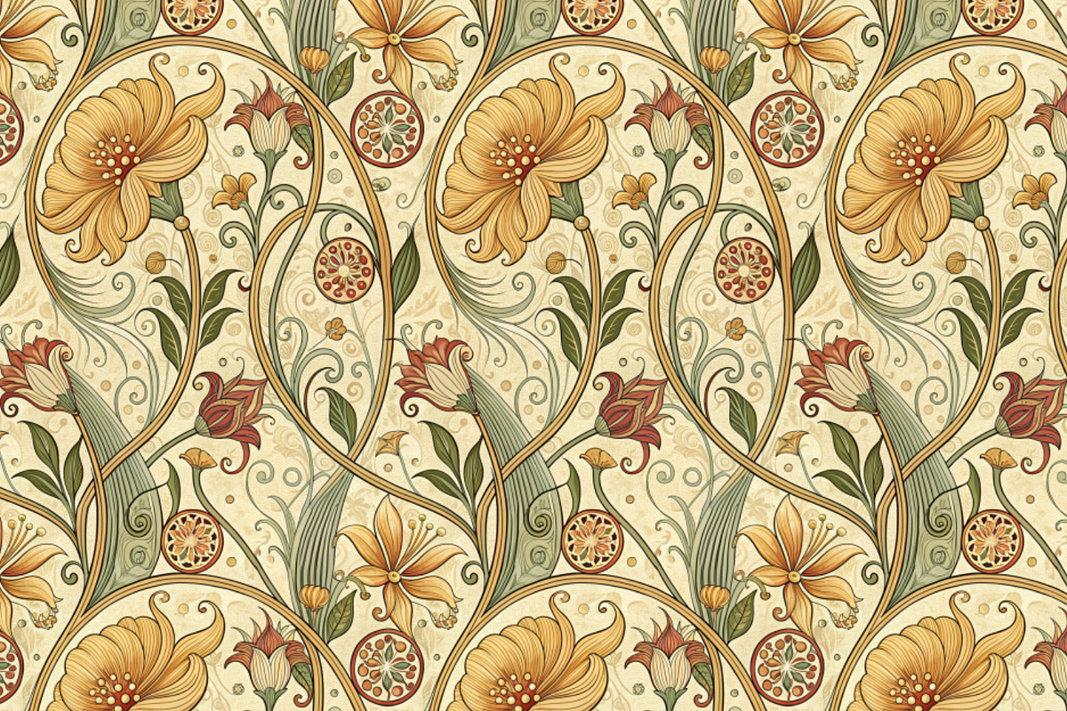 Art Nouveau Seamless Pattern Set, a Pattern Graphic by Designs by Helen Trupak (Photo 4 of 8)