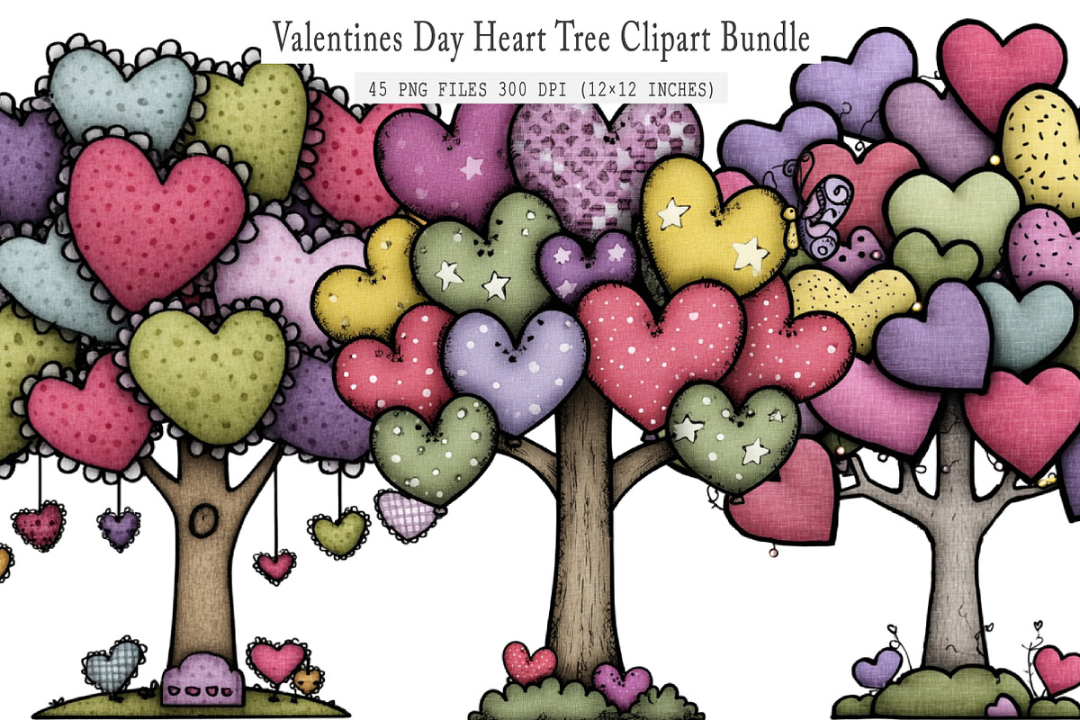 Whimsical Valentines Day Heart Tree, an Illustration by SinaCreation (Photo 1 of 7)
