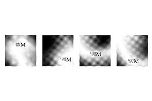 Set Halftone dot backgrounds. hand, an Illustration by Nenahliadava Design