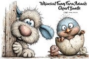 Whimsical Funny Farm Animals, a Seasonal Illustration by CreationArt (Thumbnail 1 of 5)