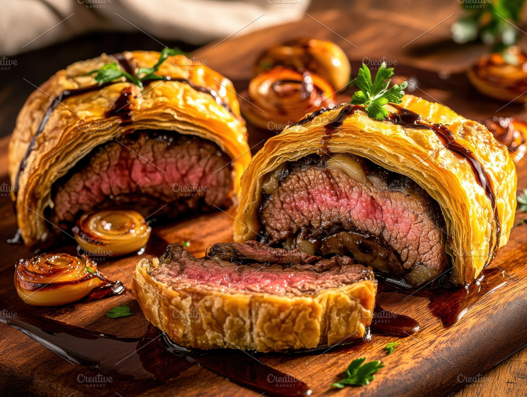 Rustic Sliced Beef Wellington, a Food & Drink Photo by Virgo Studio