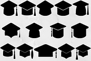 Graduates Caps Silhouette SVG, an Education Illustration by newminddesign (Thumbnail 1 of 3)
