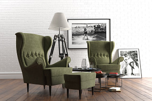 Strandmon wing chairs furniture set 
