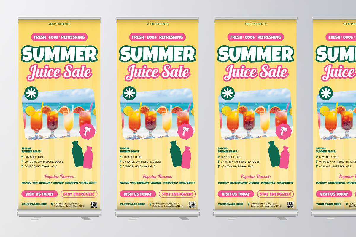 Summer Juice Sale Roll Up Banner, a Flyer Template by Annora Studio (Photo 4 of 6)