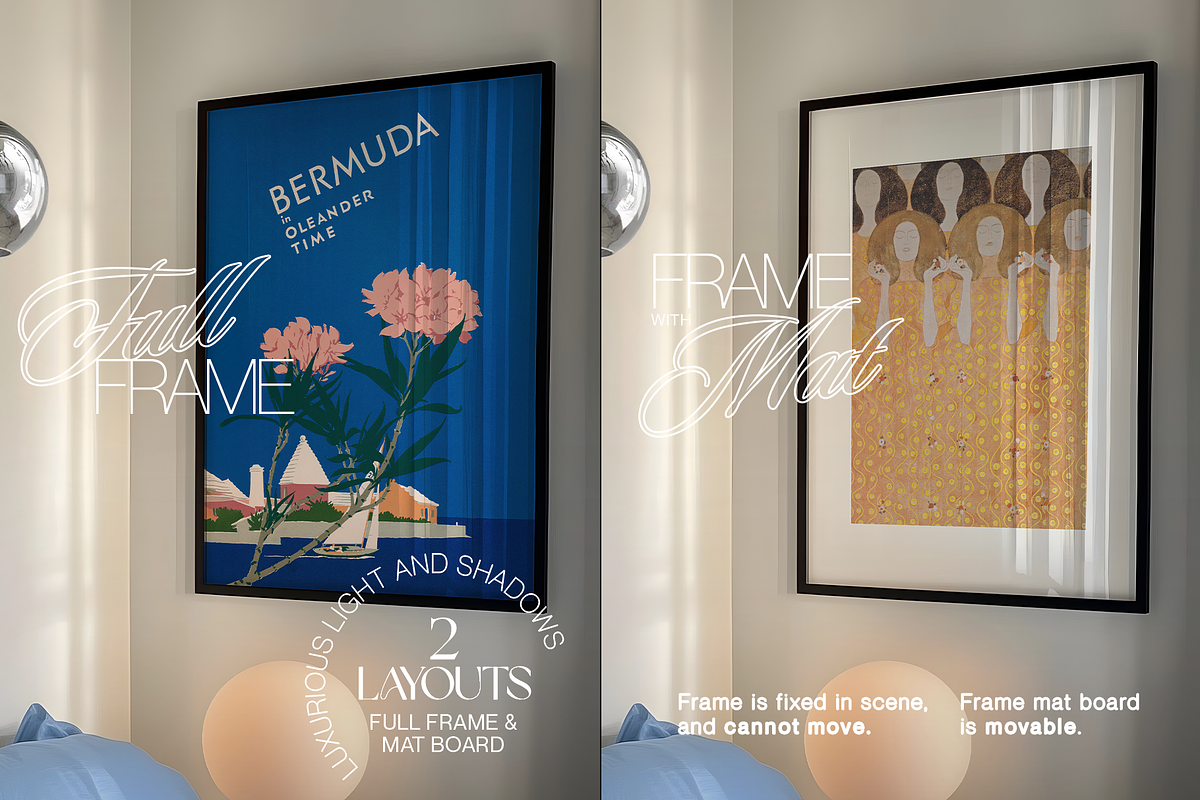 A2 Frame Bedroom Scene Mockup, a Mockup by WasMockups (Photo 4 of 5)