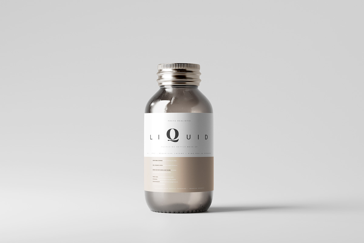Amber Glass Medicine Bottle Mockup, a Cups & Container Mockup by pmvch (Photo 1 of 10)