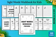 Sight words workbook for kids, a Stationery Template by Designmela01 (Thumbnail 1 of 10)