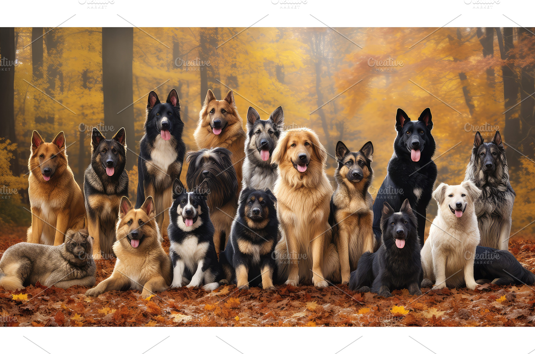 golden different breeds of dogs ai, an Arts & Entertainment Photo by pikepicture