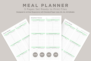 Meal Planning Pages Set V-17