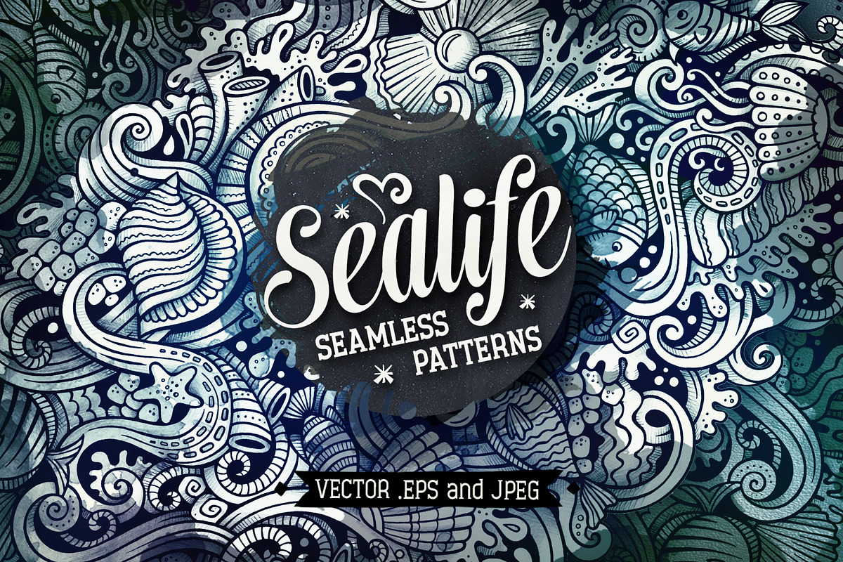 Underwater Graphics Patterns, a Decorative Illustration by BALABOLKA (Photo 1 of 6)