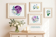 Moon Flowers. Watercolor Clipart Set, a Decorative Illustration by NataliMiasStore (Thumbnail 5 of 6)