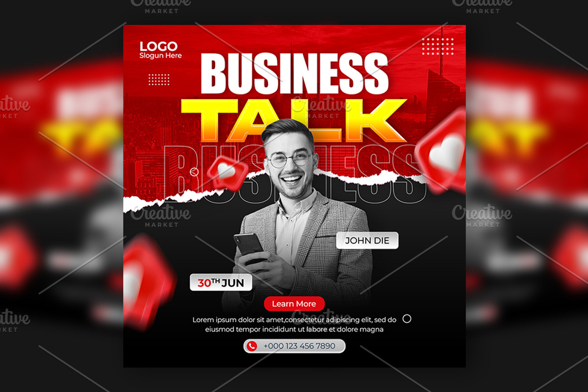 Business Social Media Post Template, a Social Media Template by Artonix (Photo 1 of 3)